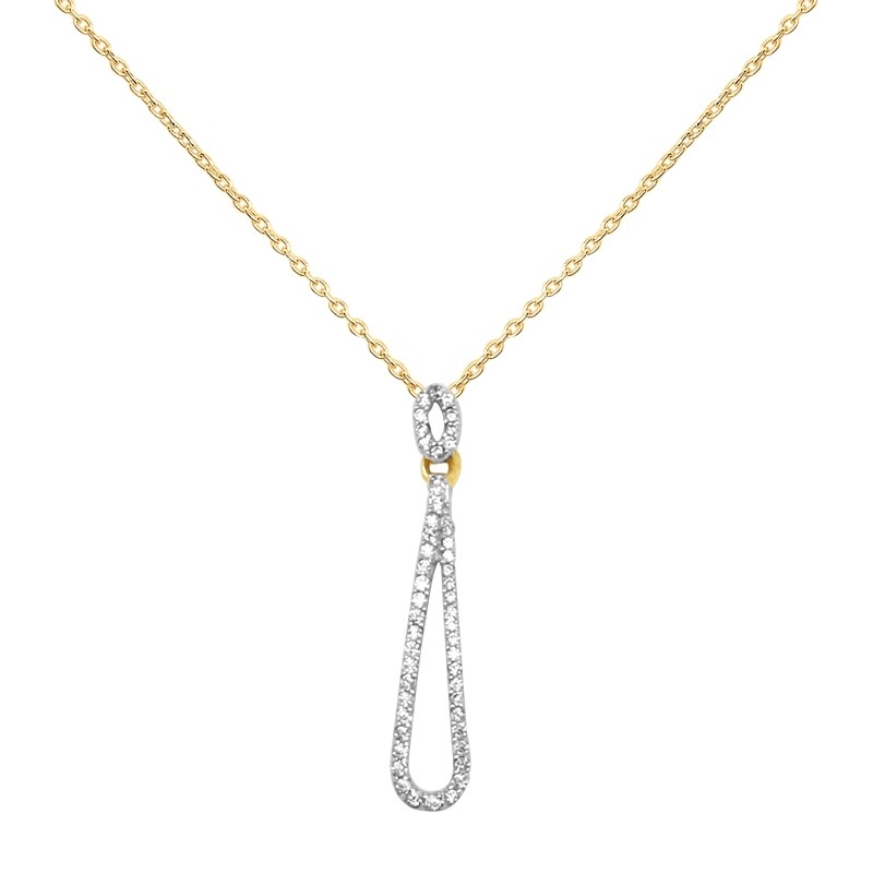 Collier Carador larme Or jaune 375/000 et oxydes de zirconium