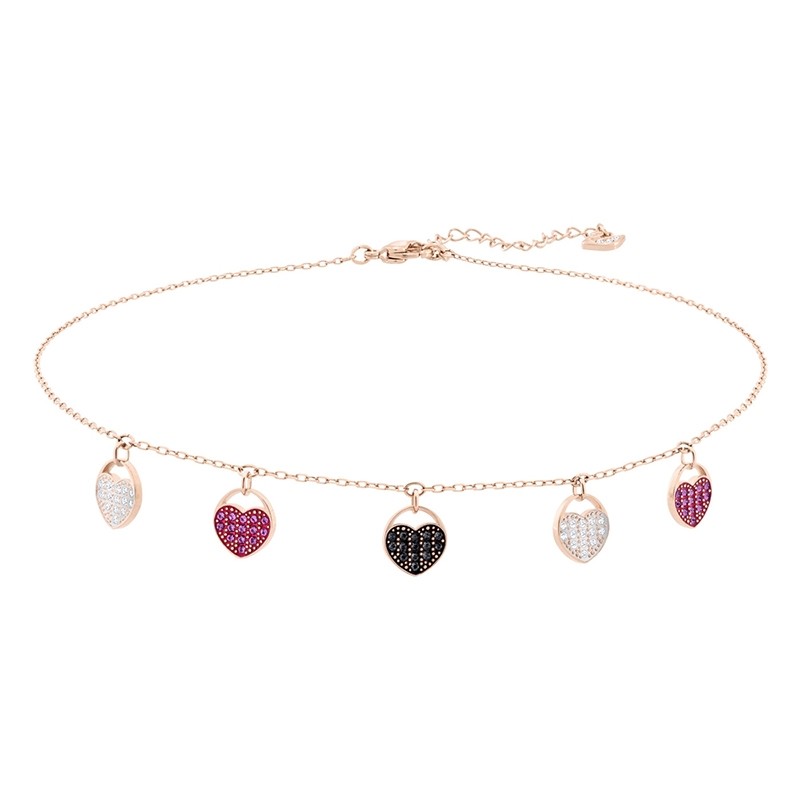 Collier Femme Swarovski Heart Choker doré rose 5472449