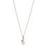 Collier Fossil triple pendentif acier doré rose JF02960791