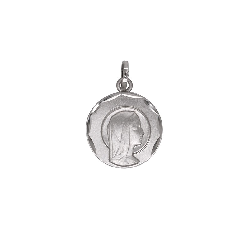 Pendentif Carador vierge Marie or blanc 375/000 éme 9K20492G