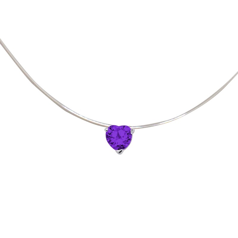 Collier Carador fantaisie souple Oxyde de zirconium violet