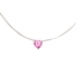 Collier Carador fantaisie souple Oxyde de zirconium coeur couleur rose