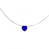 Collier Carador fantaisie souple Oxyde de zirconium coeur couleur bleue