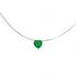 Collier Carador fantaisie souple Oxyde de zirconium coeur couleur verte