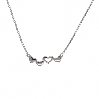 Collier Carador motif cœurs argent 925/000