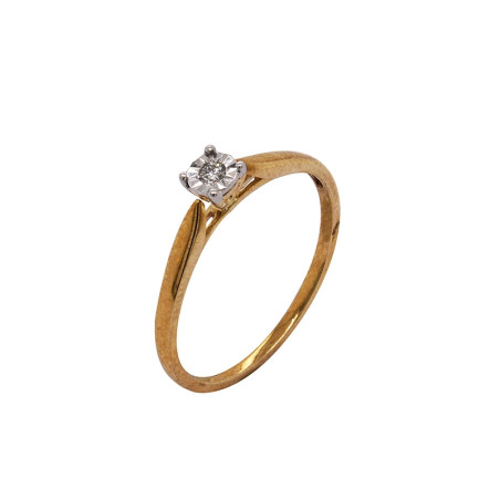 Bague Carador diamant or 375/000
