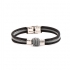 Bracelet Homme Carador triple cordage noir et gris