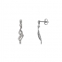 Boucles d'oreilles pendantes double or 375/000 et diamant 