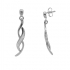 Boucle d'oreilles pendantes or blanc 375/000 et diamants