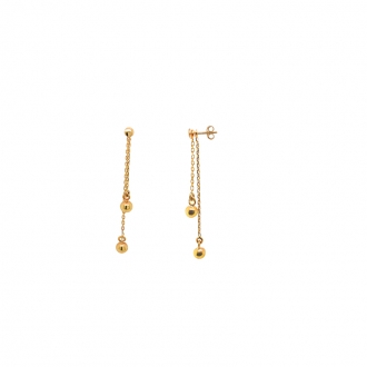 Boucles d'oreilles boules pendantes or 375/000