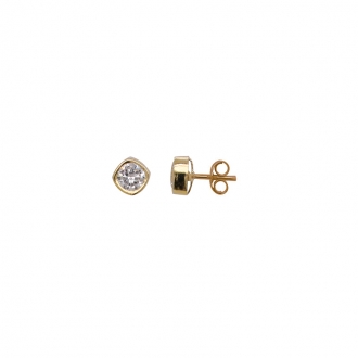 Boucles d'oreilles clous or 375/000 Oxyde de zirconium .0.3 cm CARADOR