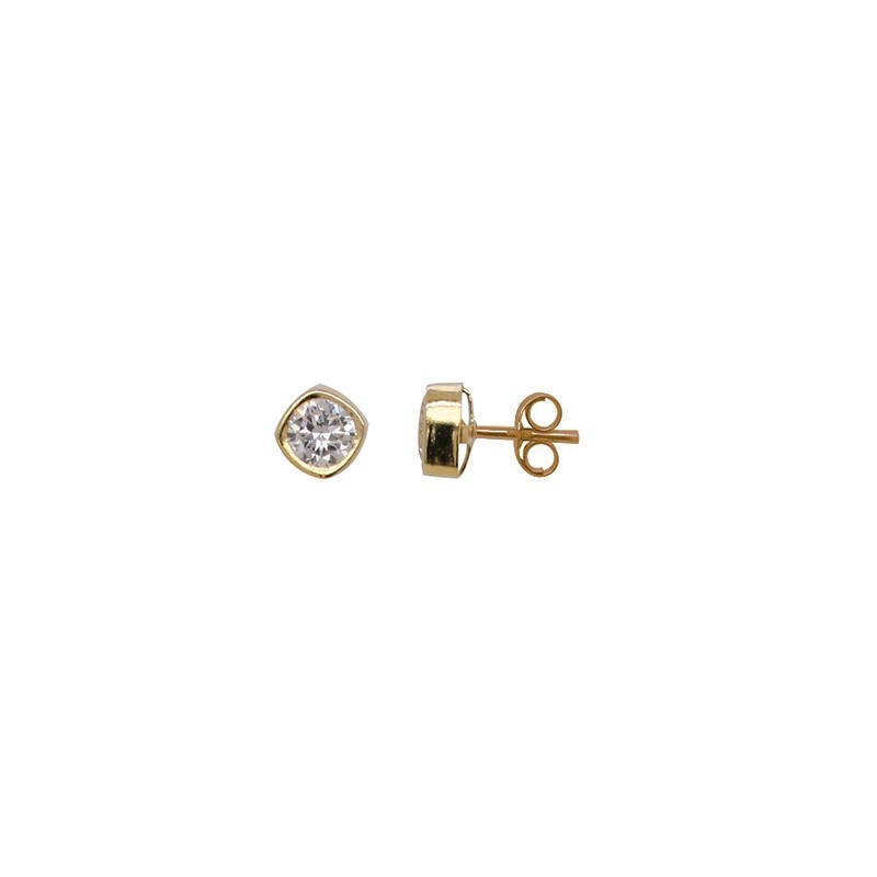 Boucles d'oreilles clous or 375/000 Oxyde de zirconium .0.3 cm CARADOR