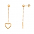 Boucles d'oreilles pendantes Carador coeur suspendu en or 375/000