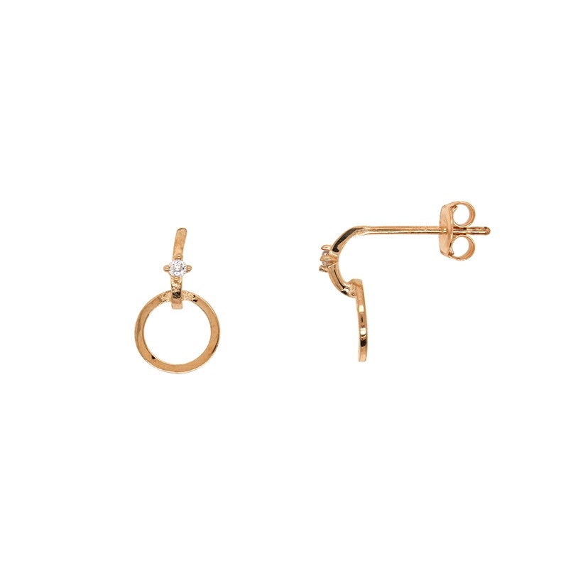 Boucles d'oreilles Carador cercle en or 375/000 et oxydes de zirconium FE4088