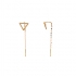 Boucles d'oreilles Carador chaine traversante et puce triangle en or 375/000