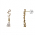 Boucles d'oreilles Carador pendantes avec oxydes de zirconium en or jaune 375/000