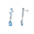 Boucles d'oreilles pendantes Carador or blanc 375/000 et Topaze