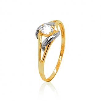 Bague Carador Or bicolore 375/000 et Oxyde de zirconium