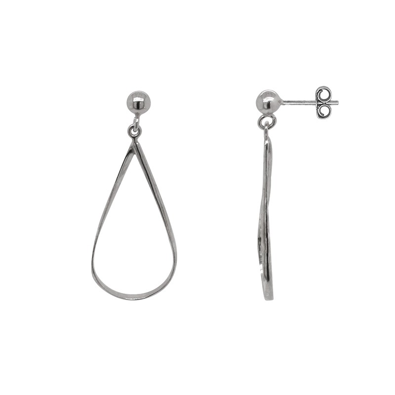 Boucles d'oreilles pendantes Carador motif goutte en argent 925/000