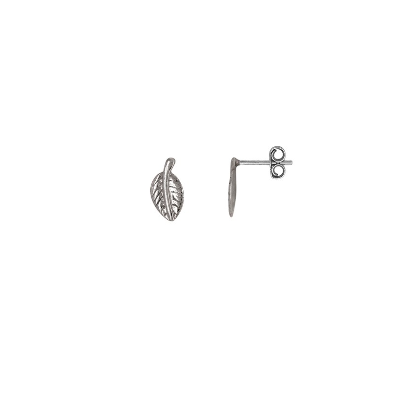 Boucles d'oreilles puces Carador motif infini feulle en argent 925/000