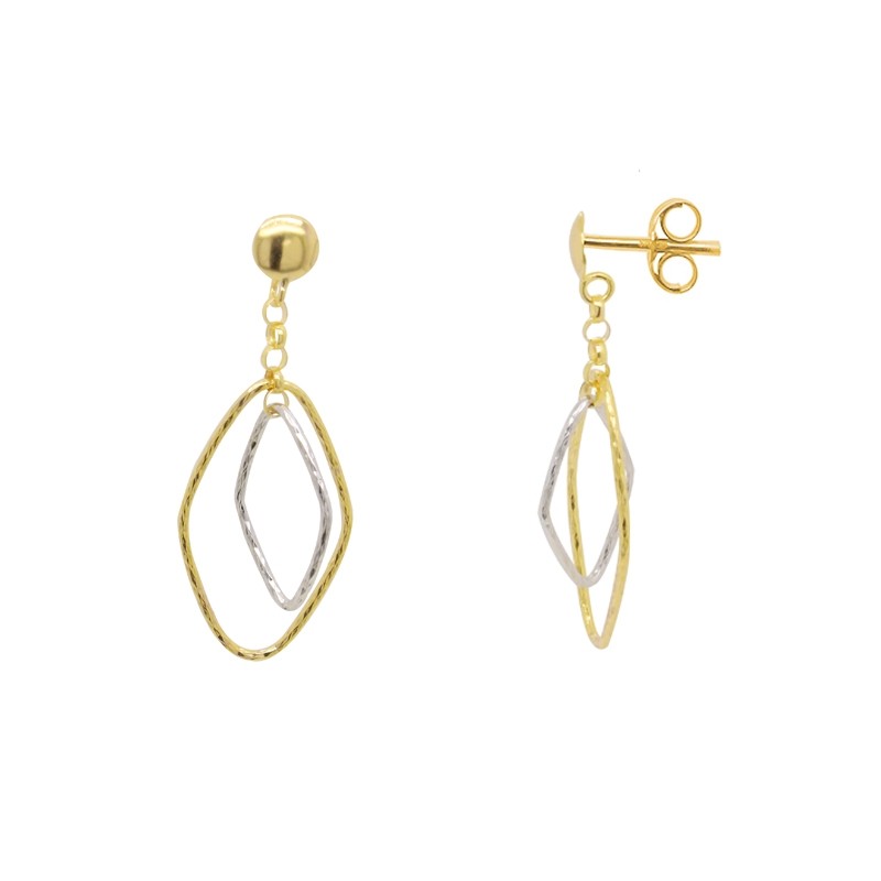 Boucles d'oreilles deux Ors 375/000 pendantes 9K3521G