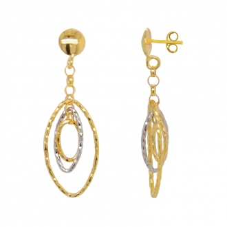 Boucles d'oreilles pendantes deux Ors 375/000, 9K3515G