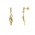 Boucles d'oreilles pendantes diamants et or 375/000