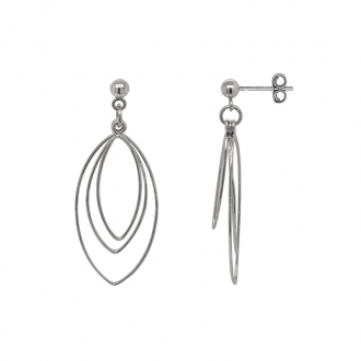 Boucles d'oreilles pendantes Carador pétales en argent 925/000 