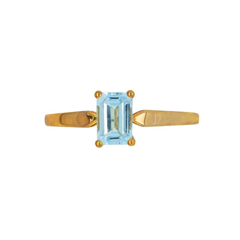 Bague Carador Or jaune 375/000 et Topaze rectangulaire