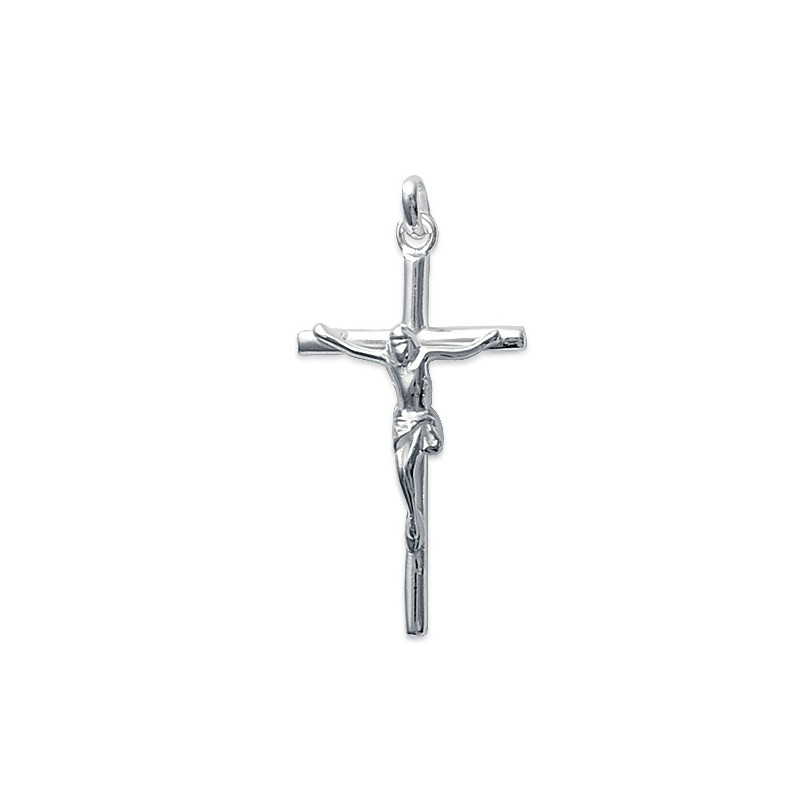 Pendentif croix et christ relief en argent 925/000