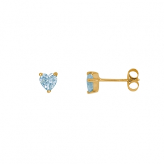 Boucles d'oreilles Carador Topaze, or jaune 375/000, forme cœur