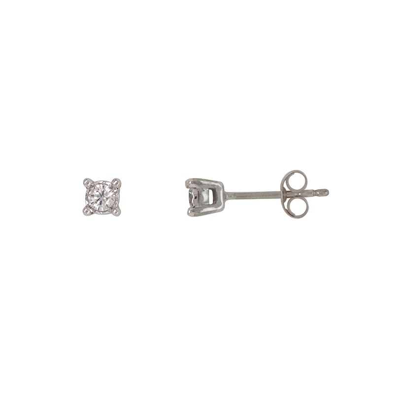 Boucles d'oreilles Carador Diamants 0,15 cts et Or blanc 375/000