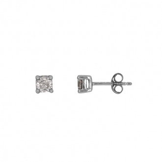 Boucles d'oreilles Carador diamant 0,50 cts or blanc 375/000