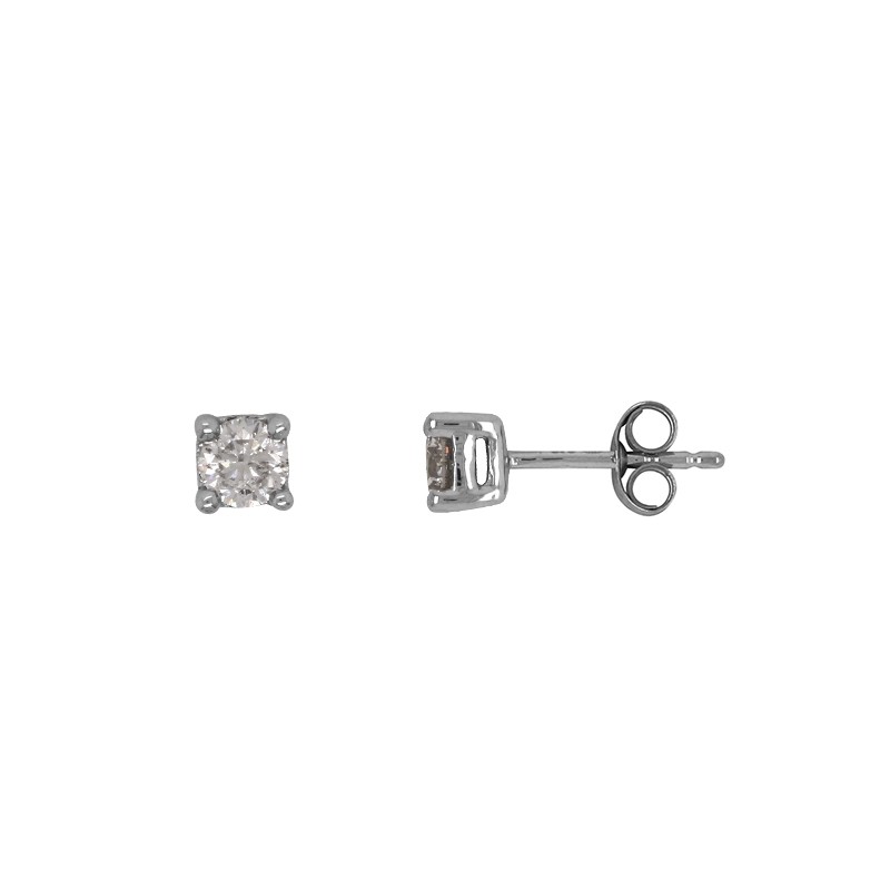 Boucles d'oreilles Carador diamant 0,50 cts or blanc 375/000