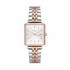 Montre Rosefield The Boxy acier argenté et doré rose 