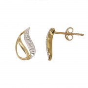 Boucles d'oreilles Carador forme goute diamant et Or jaune 375/000 Boucles d'oreilles Carador forme goute diamant et Or jaune 375/000