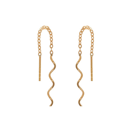 BOUCLES D'OREILLES PENDANTES CARADOR TORSADE OR 375/000