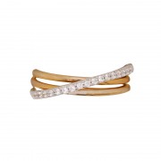 Bague Carador multi rang or jaune et blanc 375/000 et oxydes de zirconium Bague Carador multi rang or jaune et blanc 375/000 et oxydes de zirconium