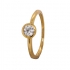 Bague Solitaire Carador serti clos or jaune 375/000 et oxyde de zirconium