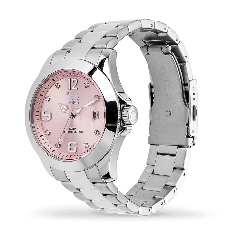 Montre Ice-Watch ICE STEEL Light pink with stones medium 016776