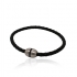 Bracelet Homme Carador cuir tressé noir et fermoir acier