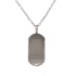 Collier Homme Carador plaque ovale en acier gris clair