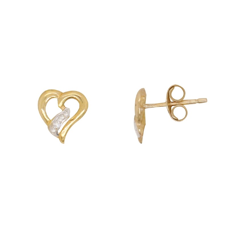 Boucles d'oreilles Carador Or bicolore 375/000 et oxydes