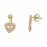 Boucles d'oreilles Carador pendantes coeur or jaune 375/000