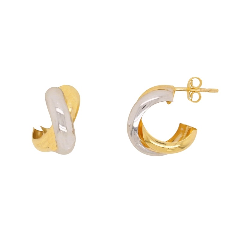 Boucles d'oreilles deux Ors 375/000 clous 9K351604G