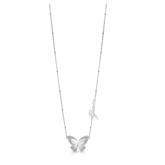 Collier Guess Love Butterfly métal argenté UBN78024