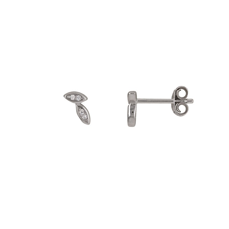 Boucles d'oreilles Carador pétales argent 925/000 et oxydes de zirconium