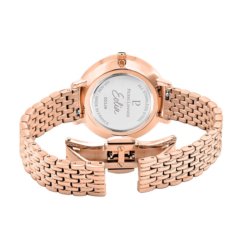 Montre femme Pierre Lannier Eolia acier doré rose 053J938