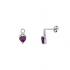 BOUCLES D'OREILLES CARADOR CLOUS BLANC ET AMETHYSTE OR 375/000