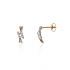 BOUCLES D'OREILLES BICOLORE CARADOR OR 375/000 ET TRILOGIE D'OXYDES DE ZIRCONIUM